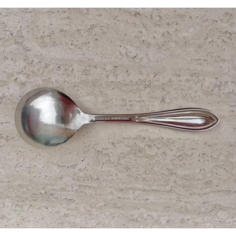 Wallace 18/10 Stainless Steel Soup Spoon 6” With Beaded Handle Design